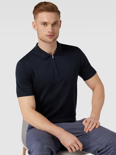 Windsor Koszulka polo o kroju regular fit z detalem z logo Granatowy 3