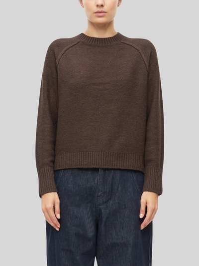 s.Oliver RED LABEL Pullover mit gerippten Bündchen Dunkelbraun 3