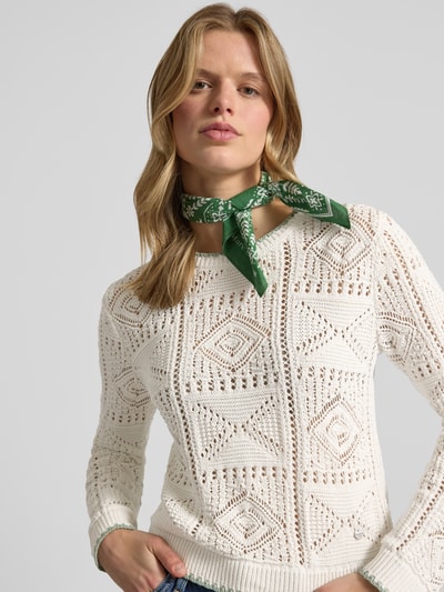 Pepe Jeans regular fit gebreide trui van puur katoen model 'KAS' Offwhite - 3