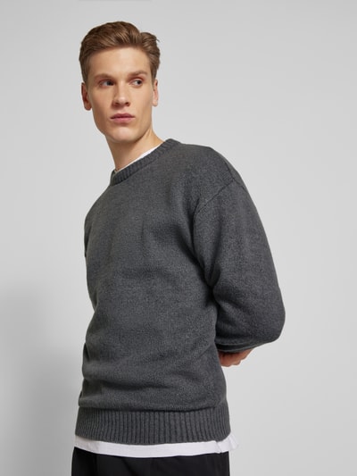 Jack & Jones Strickpullover mit gerippten Abschlüssen Modell 'OLLIE' Anthrazit 3