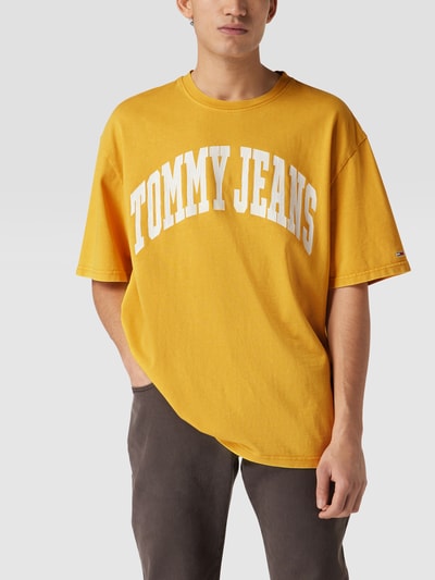 Tommy Jeans T-Shirt mit Label-Print Gelb 4