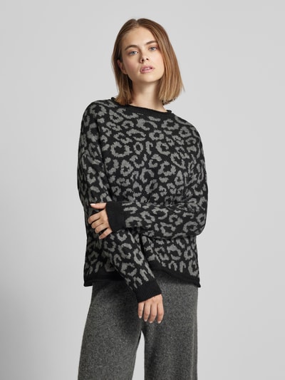 Only Gebreide pullover met ribboorden, model 'JADE' Zwart - 4