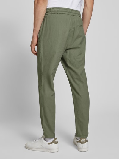 Only & Sons Cropped Stoffhose aus Leinen-Mix Modell 'LINUS' Gruen 5