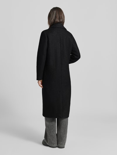 ICHI Lange jas met reverskraag en opgestikte zakken Zwart - 5