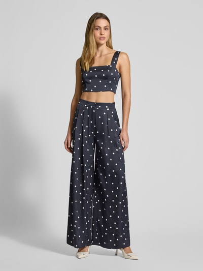 INFLUENCER'S CHOICE BY P&C* Top bluzkowy krótki o kroju slim fit z prostokątnym dekoltem Granatowy 1