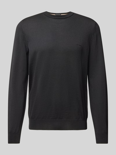 BOSS Strickpullover aus Schurwolle Modell 'Botto' Black 2