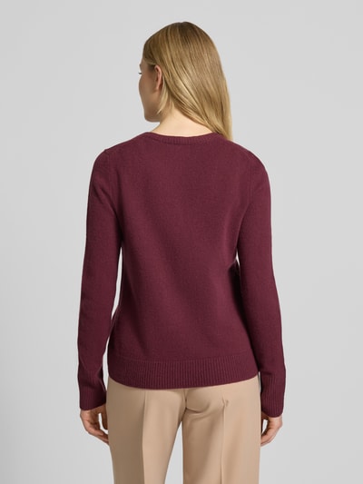 Christian Berg Woman Kardigan z okrągłym dekoltem i zapięciem na guziki Bordowy 5