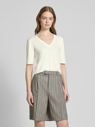 Weekend Max Mara T-Shirt mit V-Ausschnitt Modell 'OPZIONE' Weiss 4