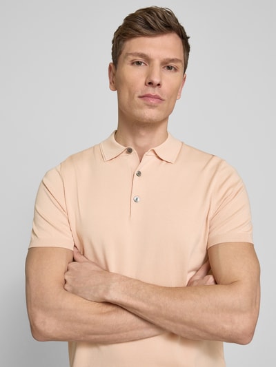 Profuomo Regular Fit Poloshirt mit elastischen Abschlüssen Apricot 3