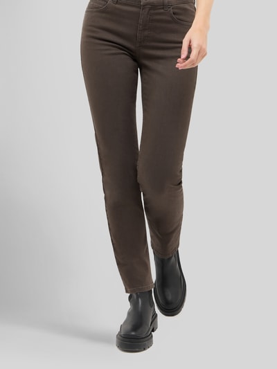 ANGELS Slim Fit Jeans aus Baumwoll-Mix Modell 'CICI' Dunkelbraun 4