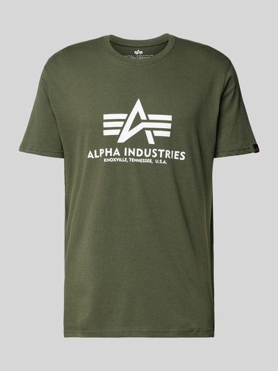 Alpha Industries T-Shirt mit Label-Print Dunkelgruen 2