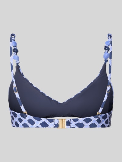 Produktfoto, Bikini-Oberteil im Allover-Look mit Perlen Modell 'MARSEILLE' von Seafolly, Dunkelblau, Material-Mix mit Stretch-Anteil, Körpernahe Passform