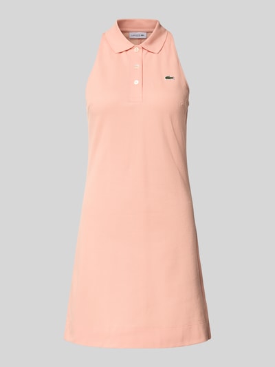 Produktfoto, Slim Fit Polokleid aus Baumwoll-Mix von Lacoste Sport, kolor jednolity, mini, V-dekolt, logo, bawełniany piké
