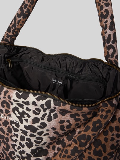 STUDIO NOOS Torebka z wyhaftowanym logo model ‘Hazel’ Orzechowy 5