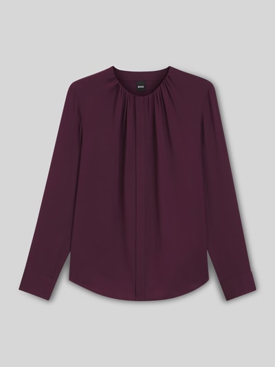 BOSS Regular Fit Langarmbluse aus Seiden-Mix Modell 'BANORAH' Bordeaux 2