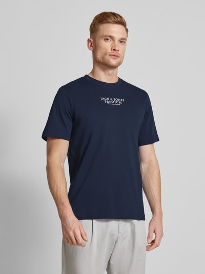 Jack & Jones Premium T-shirt z nadrukiem z logo Granatowy 4