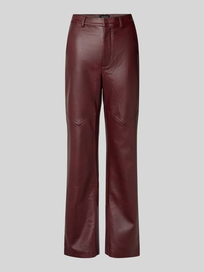 Bardot Broek in leerlook, model 'KARSON' Bordeaux - 2