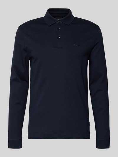 BOSS Poloshirt mit Label-Schriftzug Dunkelblau 2
