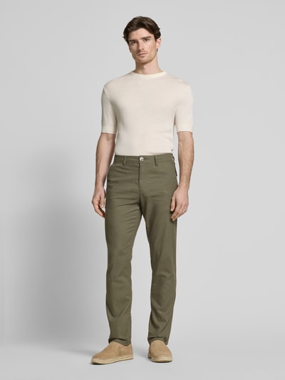 Tom Tailor Relaxed Fit Chino aus Leinen-Baumwoll-Mix Oliv 1