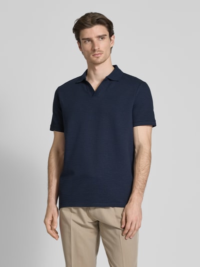 MCNEAL Regular Fit Poloshirt mit V-Ausschnitt Dunkelblau 4