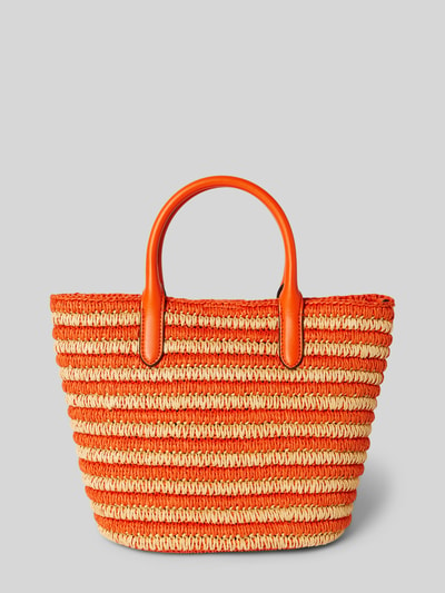 Lauren Ralph Lauren Tote Bag in Flecht-Optik Modell 'BRIE' Orange 4