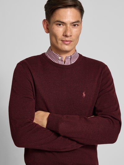 Polo Ralph Lauren Strickpullover mit gerippten Abschlüssen Bordeaux 3
