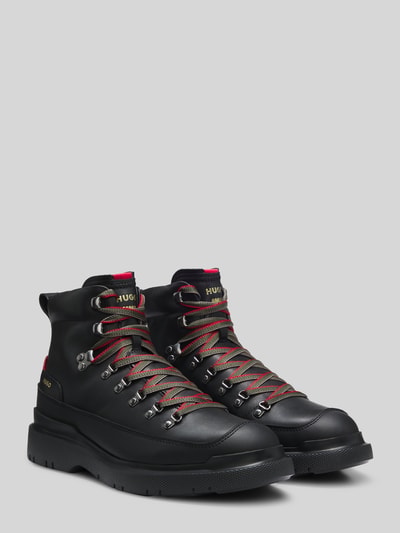 HUGO Boots aus Kalbnappa mit Profilsohle Black 1