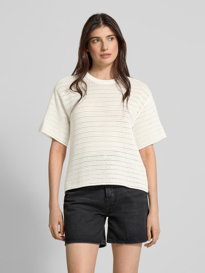 Rich & Royal Gebreid shirt met ronde hals Offwhite - 4