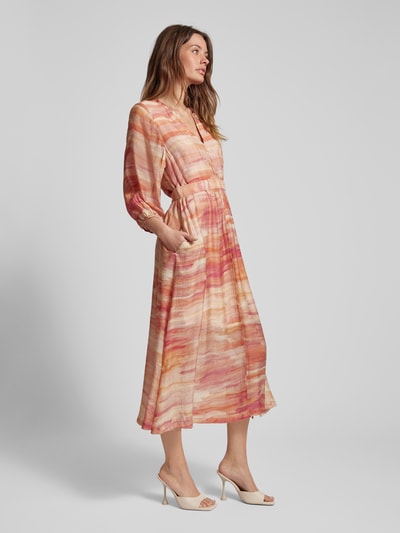 Jake*s Collection Midi-jurk met all-over motief Rosé - 1