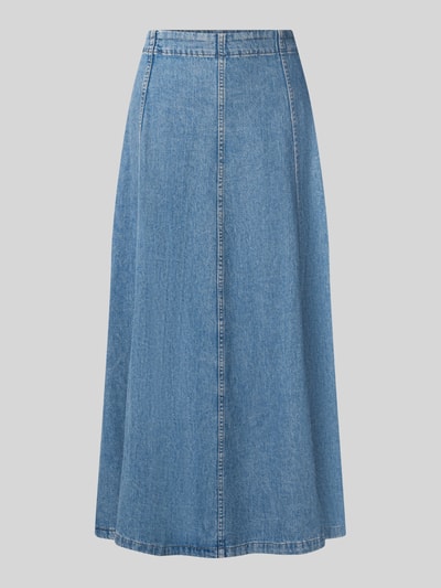 Produktfoto, Midirock aus reiner Baumwolle in Denim-Optik von zero, A-Linie, Ziernähte, Szerokość w rozmiarze 36: 38 cm, długość całkowita 89 cm