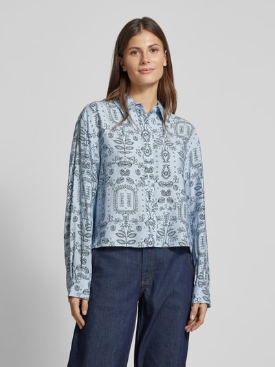 JAKE*S STUDIO WOMAN Regular Fit Bluse mit durchgehender Knopfleiste Hellblau 4