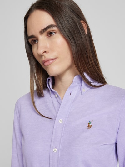 Polo Ralph Lauren Hemdbluse mit Button-Down-Kragen Lila 3