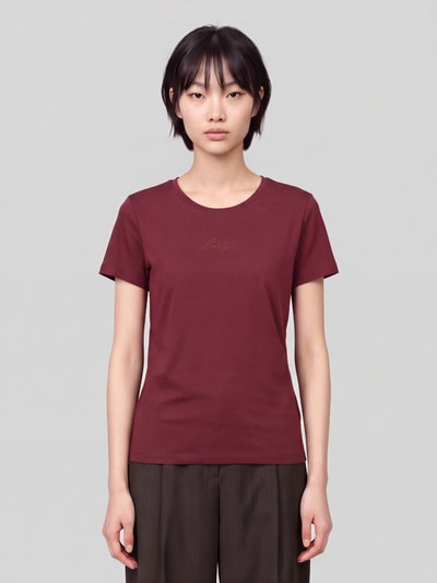 BOSS Orange T-Shirt mit dezentem Logo-Schriftzug Bordeaux 4