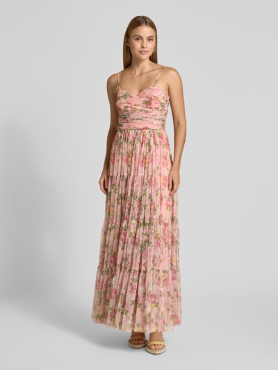 Lace & Beads Midikleid mit floralem Allover-Print Pink 4