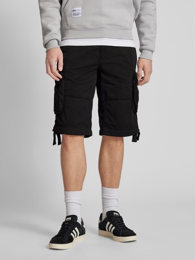 Alpha Industries Szorty cargo o kroju regular fit z tunelami model ‘JET SHORT’ Czarny 4