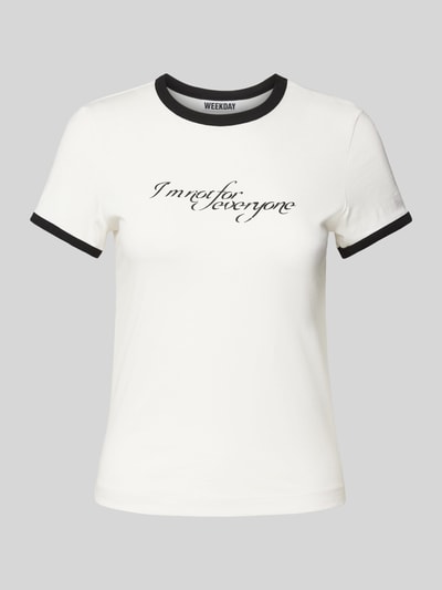 WEEKDAY T-Shirt mit Statement-Print Offwhite Melange 2