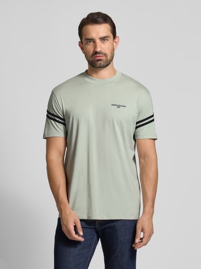ARMANI EXCHANGE T-shirt met labelstitching en ronde hals Mintgroen - 4