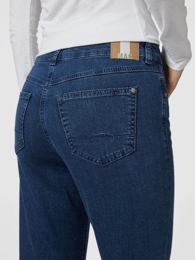 MAC Straight fit jeans met labelpatch, model 'Angela' Blauw - 3