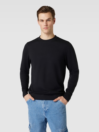 Casual Friday Sweatshirt met ronde hals, model 'Sebastian' Zwart - 4