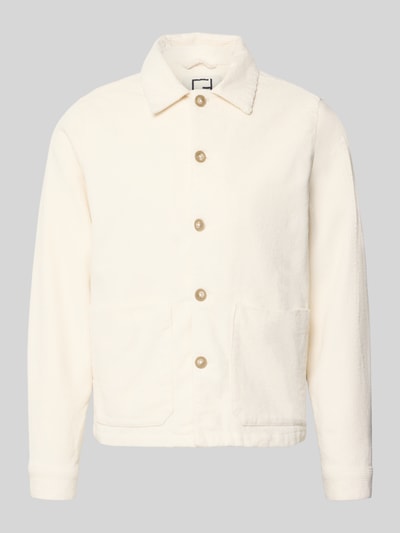 Produktfoto, Overshirt mit Eingrifftaschen Modell 'HOLMDRUP' von Casual Friday in Creme, Baumwoll-Mix mit Stretch, sichtbare Knopfleiste, Regular Fit, strukturierte Oberfläche