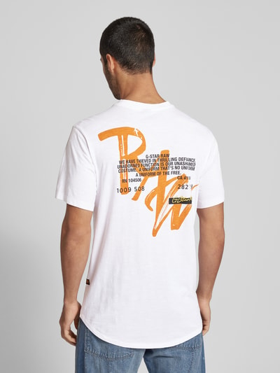 G-Star RAW T-Shirt mit Label-Print Weiss 5