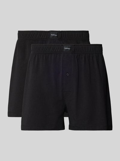 Bread & Boxers Boxershorts mit elastischem Bund im 2er-Pack Black 1