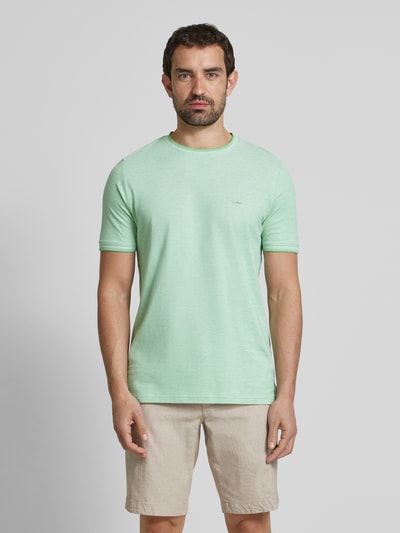 Fynch-Hatton T-Shirt mit Label-Stitching Hellgruen 4