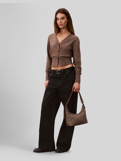 CK Calvin Klein Torebka do ręki z wytłoczone logo na całej powierzchni Szarobrązowy 1