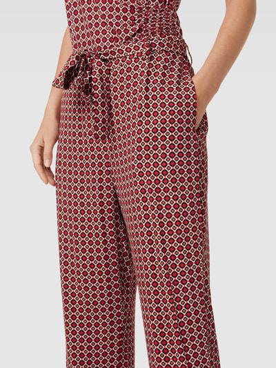 Zero Stoffen broek met all-over motief Rood - 3