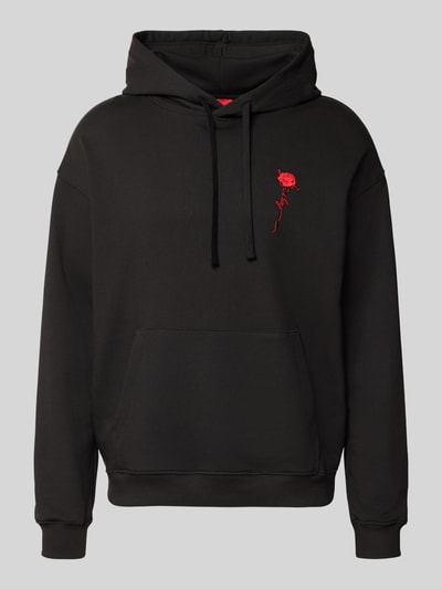 HUGO Regular Fit Hoodie aus reiner Baumwolle Modell 'Diflowhood' Black 2