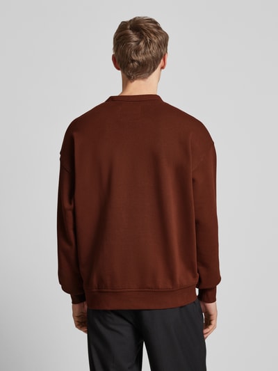 G-Star Raw Sweatshirt mit Label-Stitching Rostrot 5