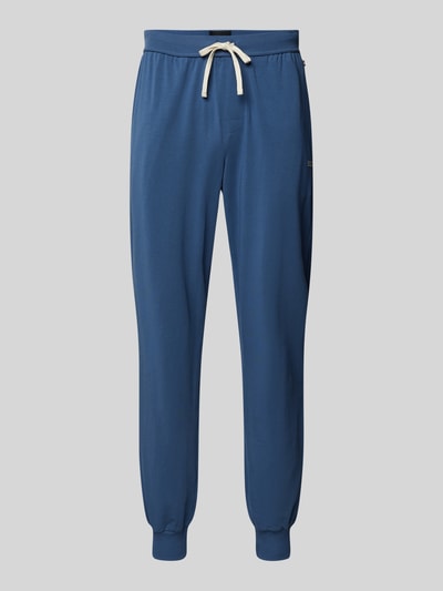 BOSS Relaxed Fit Sweatpants mit Label-Stitching Modell 'Mix&Match' Jeansblau 1