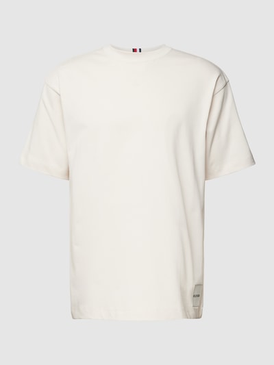 Tommy Hilfiger T-shirt z prążkowanym okrągłym dekoltem Złamany biały 2