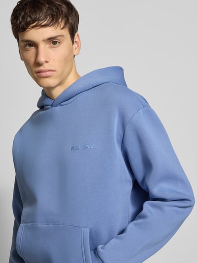 REVIEW Hoodie mit Label-Print Rauchblau 3